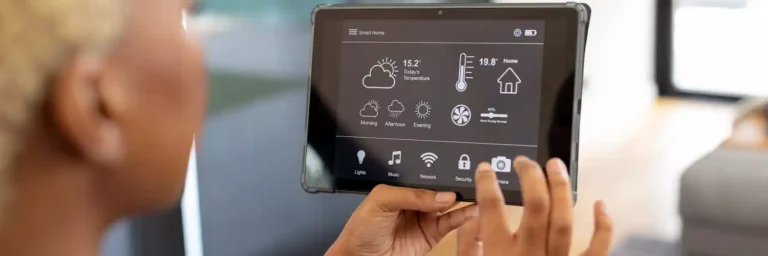 smart homes featuring solar panels, smart lighting, and advanced security systems, depicting a blend of technology and daily living.